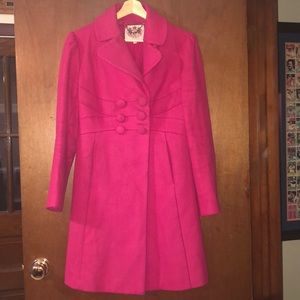 Juicy Couture Peacoat Wool Hot Pink Size M